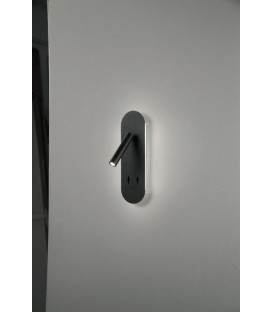 8W LED Sieninis šviestuvas PLATE Black AP.PLATE/NERO