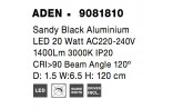 20W LED Sieninis šviestuvas ADEN Black 9081810