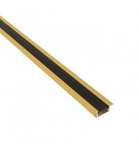 LED profilis LINE MINI Gold įmontuojamas su juodu dangteliu INLINEM-XL-B-2M-G