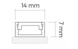 LED profilis LINE MINI Gold paviršinis su baltu dangteliu LINEM-OP-2M-G