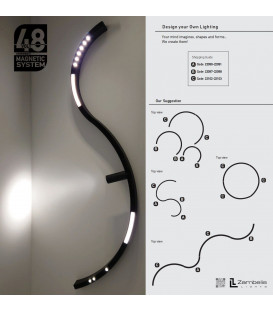 8W LED Magnetinis šviestuvas ZAMBELIS CURVED Ø60 Dimeriuojamas 22092